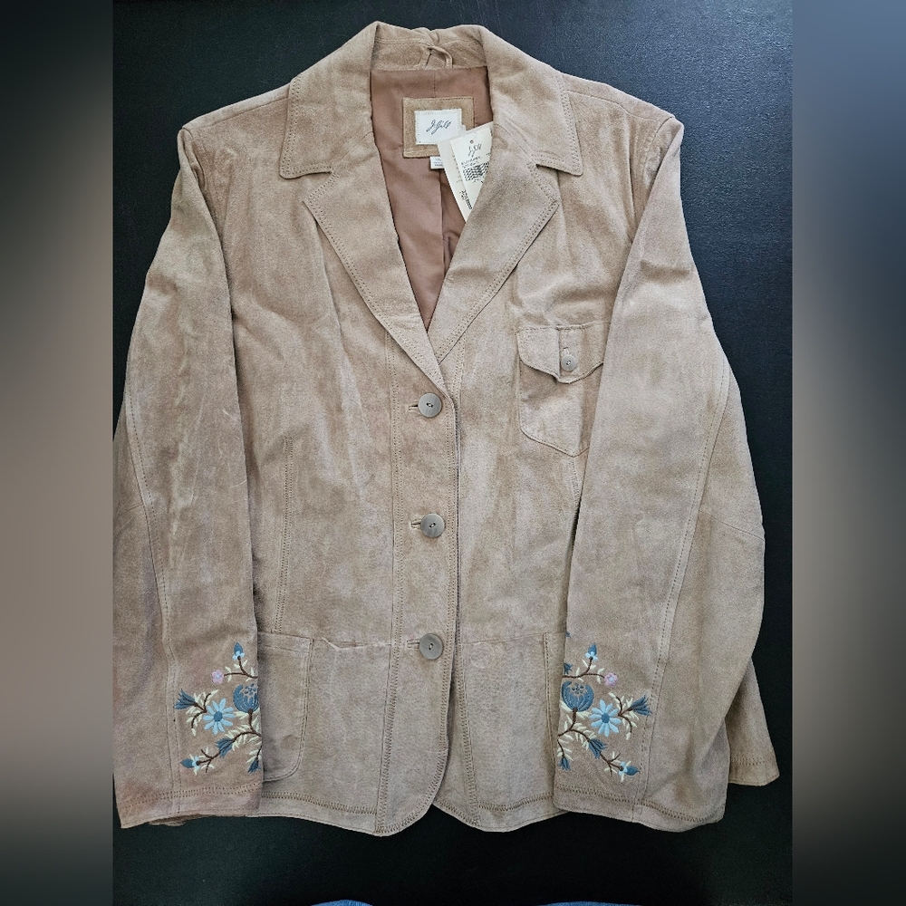 NWT - Suede J. Jill "Doe Multi" Color Blazer Jacket - Size XL